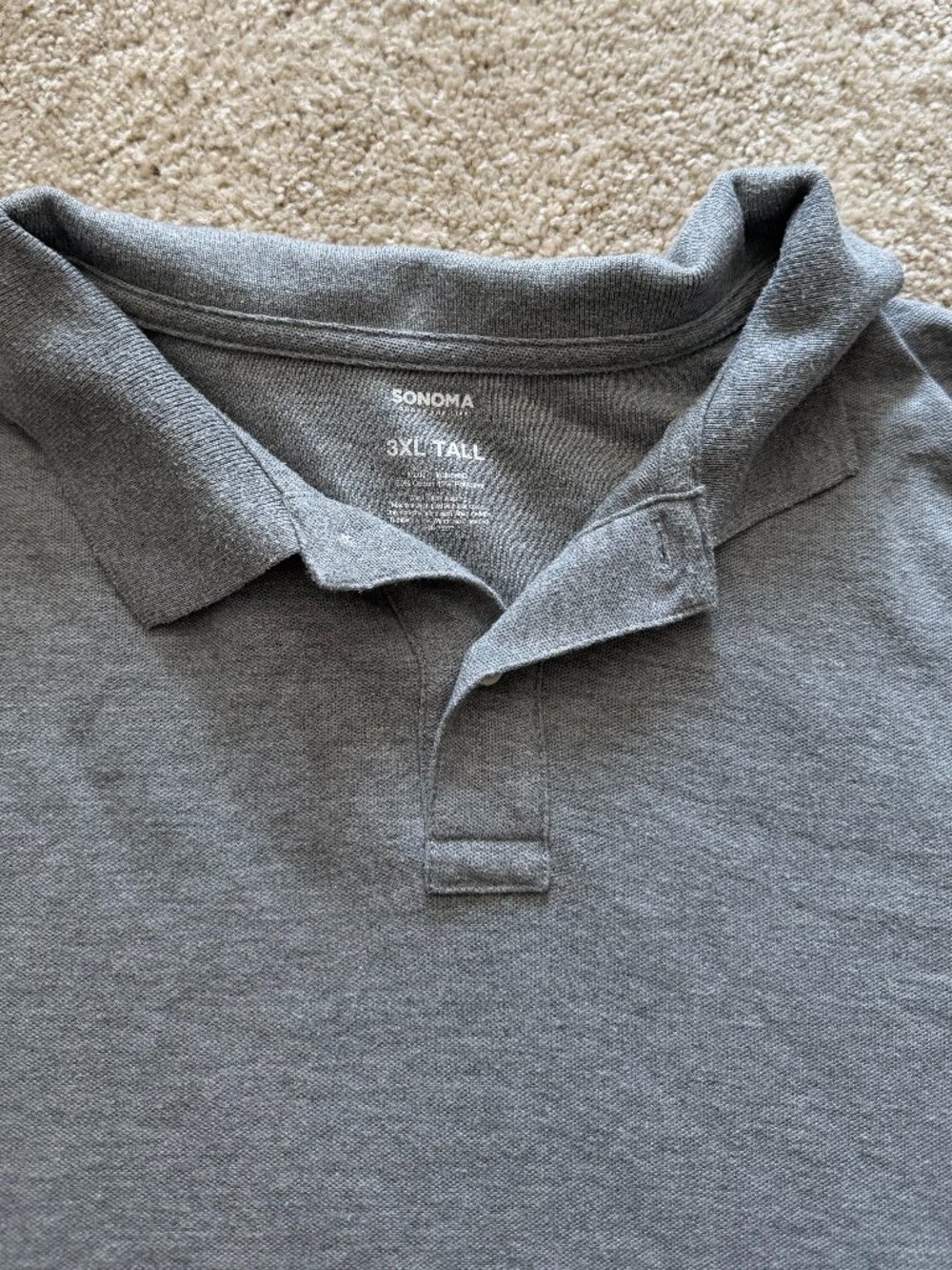 Men's Light Gray Polo - 3XLT